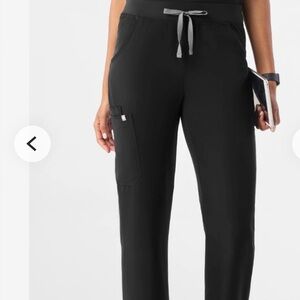 Women's Black Drawstring Kade Cargo Scrub Pants FIGS